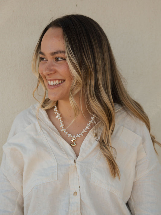 Ivory Shell and Pearl Necklace