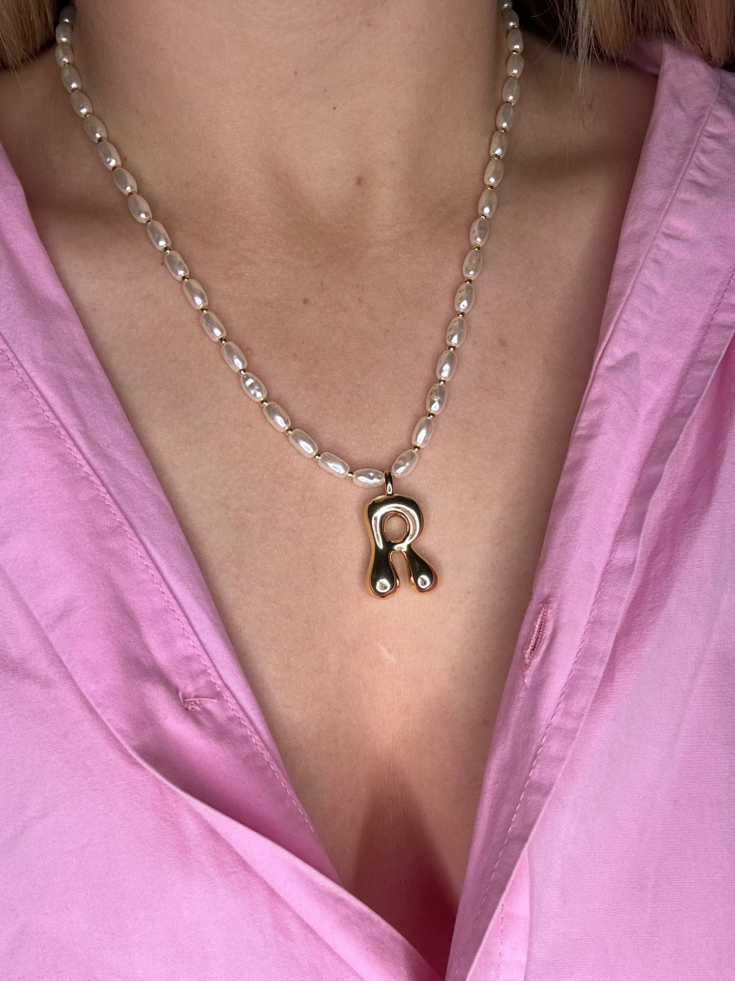 Pearl Initial Necklace