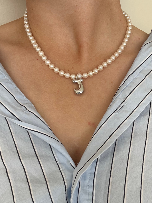 Pearl Initial Necklace