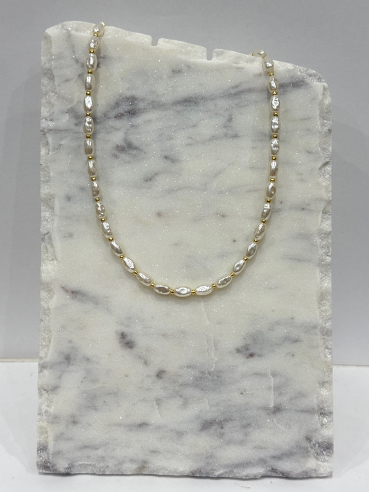 Gold Pearl Necklace