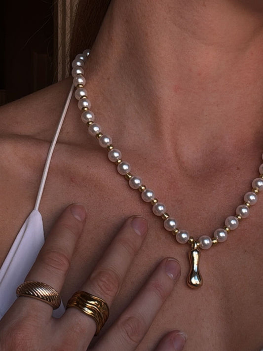 Pearl Initial Necklace