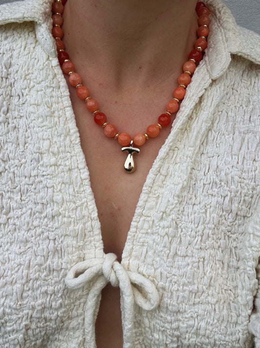Glass Beaded Initial Necklace