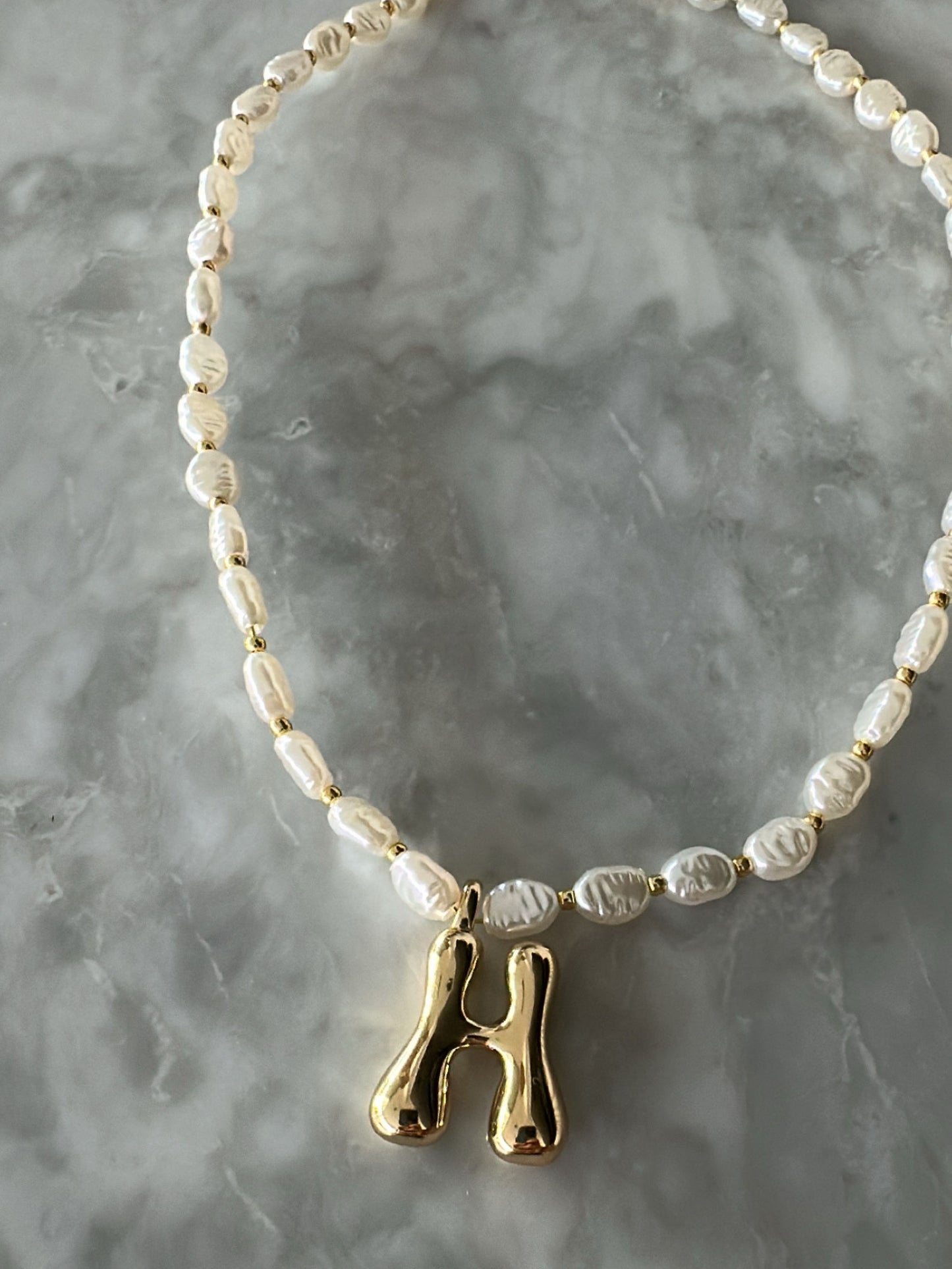 Pearl Initial Necklace