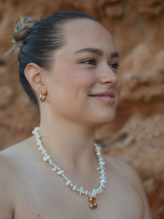 Ivory Shell and Pearl Necklace