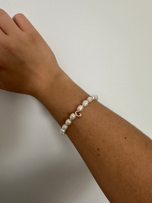 Baroque Pearl Initial Bracelet