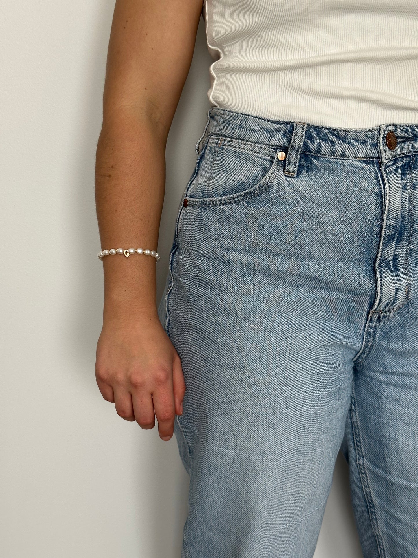 Baroque Pearl Initial Bracelet
