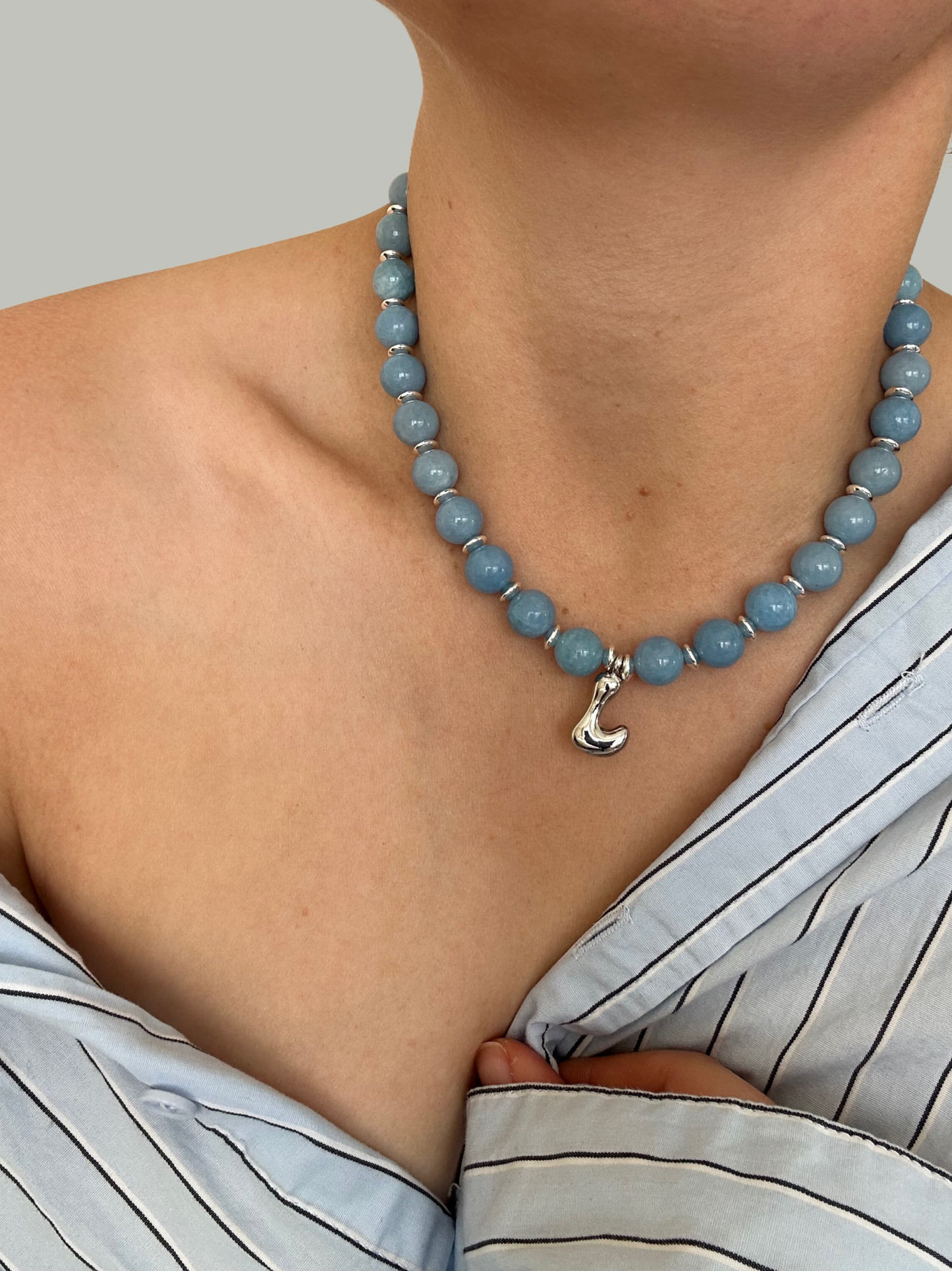 Glass Beaded Initial Necklace